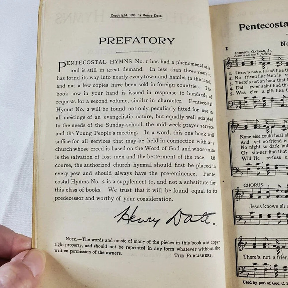 Pentecostal Hymns No. 2 Evangelists Edition 1898 By Henry Date Vintage Gospel - Picture 6 of 8